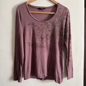 Y2K Vintage MISS SIXTY | Purple Tree Print Long Sleeve Tee Shirt | Medium